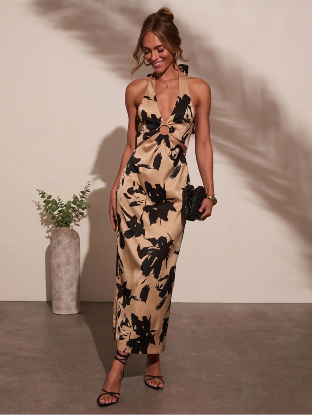Endless Rose Nellah Cut Out Halter Maxi Dress